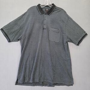 Izod Golf Black Polo Shirt Striped Classic Short Sleeves Collar Men's Size L Top